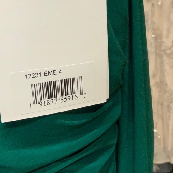 Mac Duggal 12231 NWT BEADED CUFF DROP SHOULDER FAUX WRAP GOWN - Picture 8 of 16